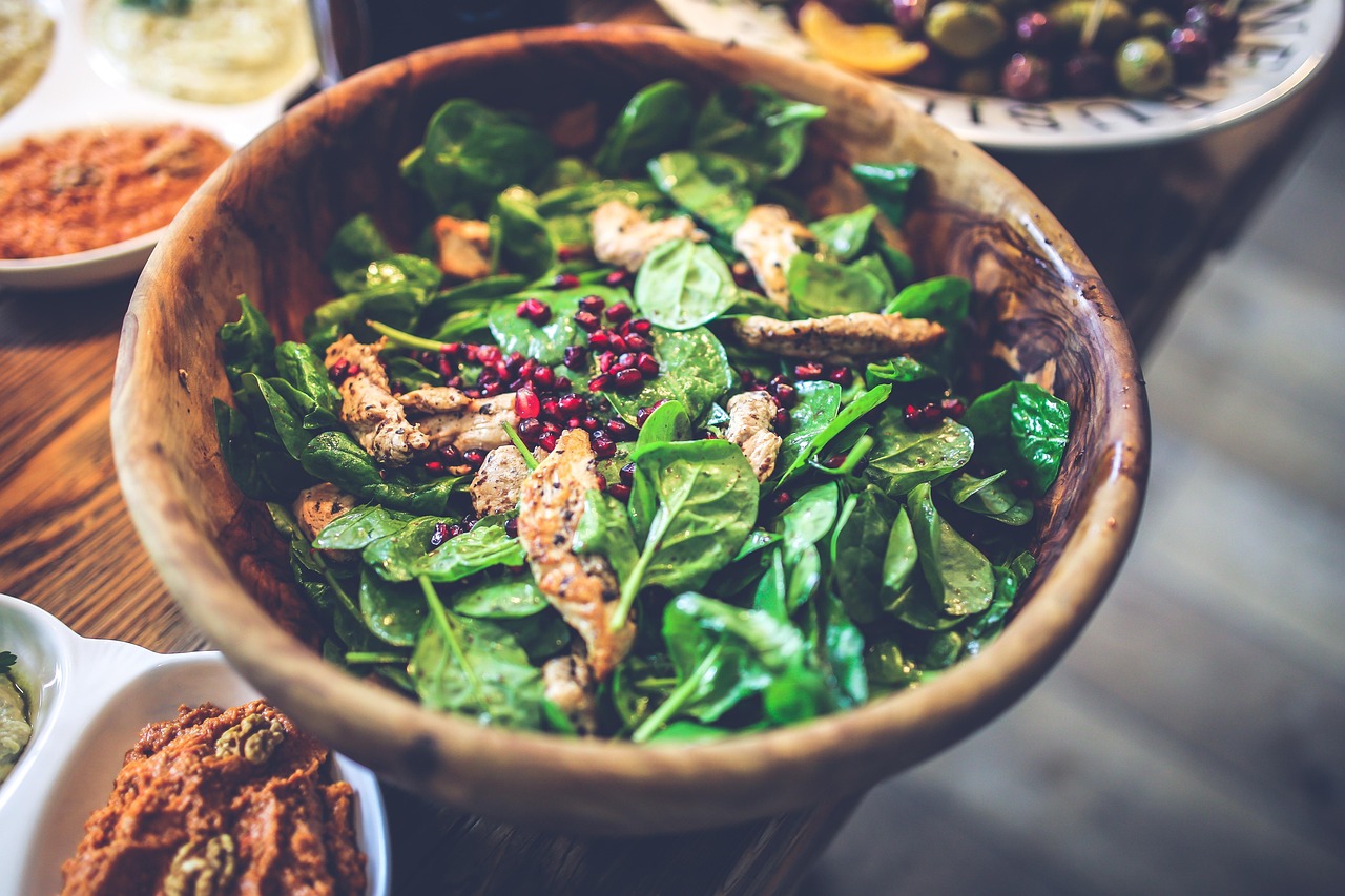 Fresh vegetables and greens for a healthy salad
