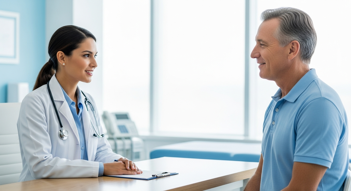 Doctor consulting with a patient about gout management