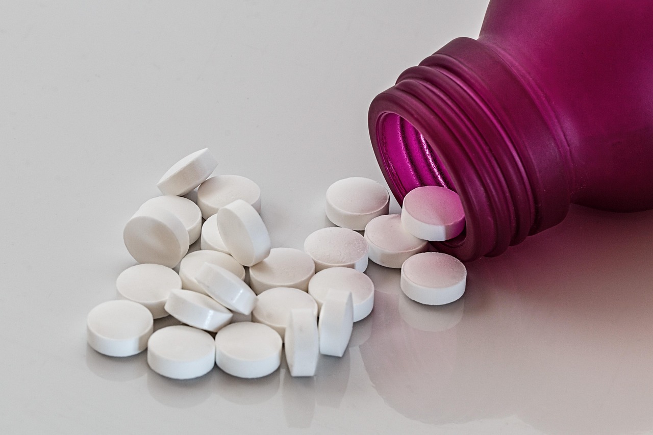 Prescription pill bottles from a pharmacy
